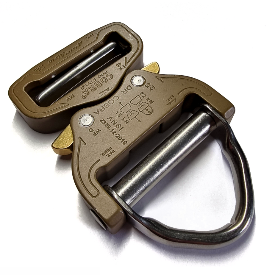 AustriAlpin COBRA 45mm / 1.75" Cobra Buckle Coyote Brown w/D-Ring & XL Clips