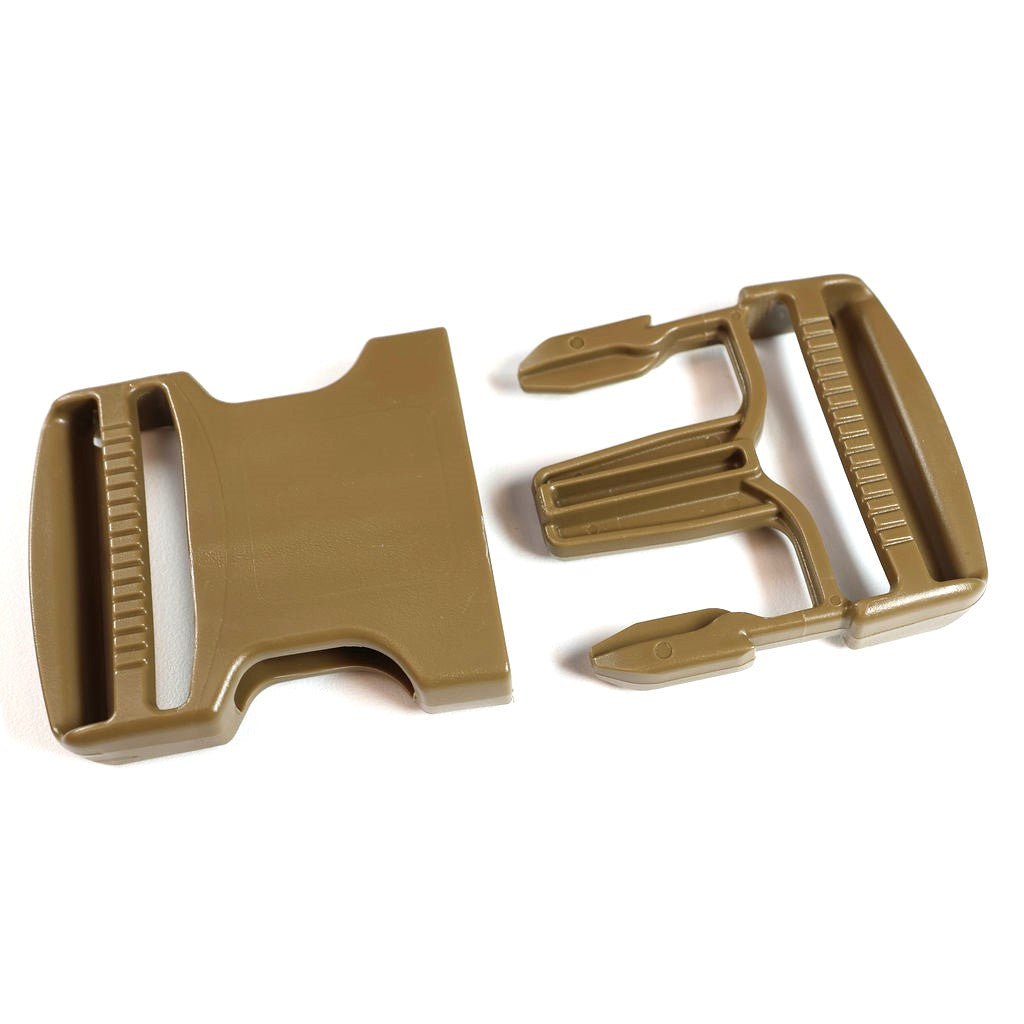 Brown open buckle on white background