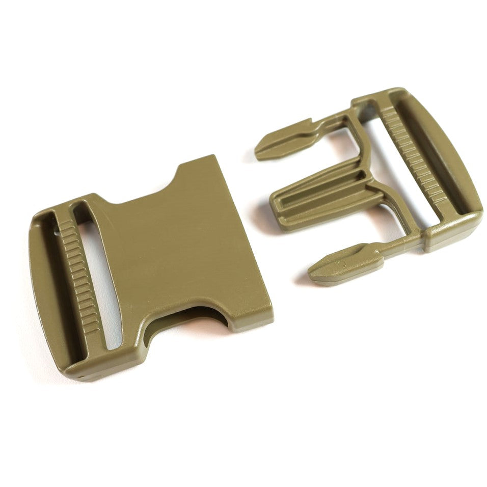 Male and female buckle parts on a white background