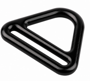 Black parachute d-ring on white background