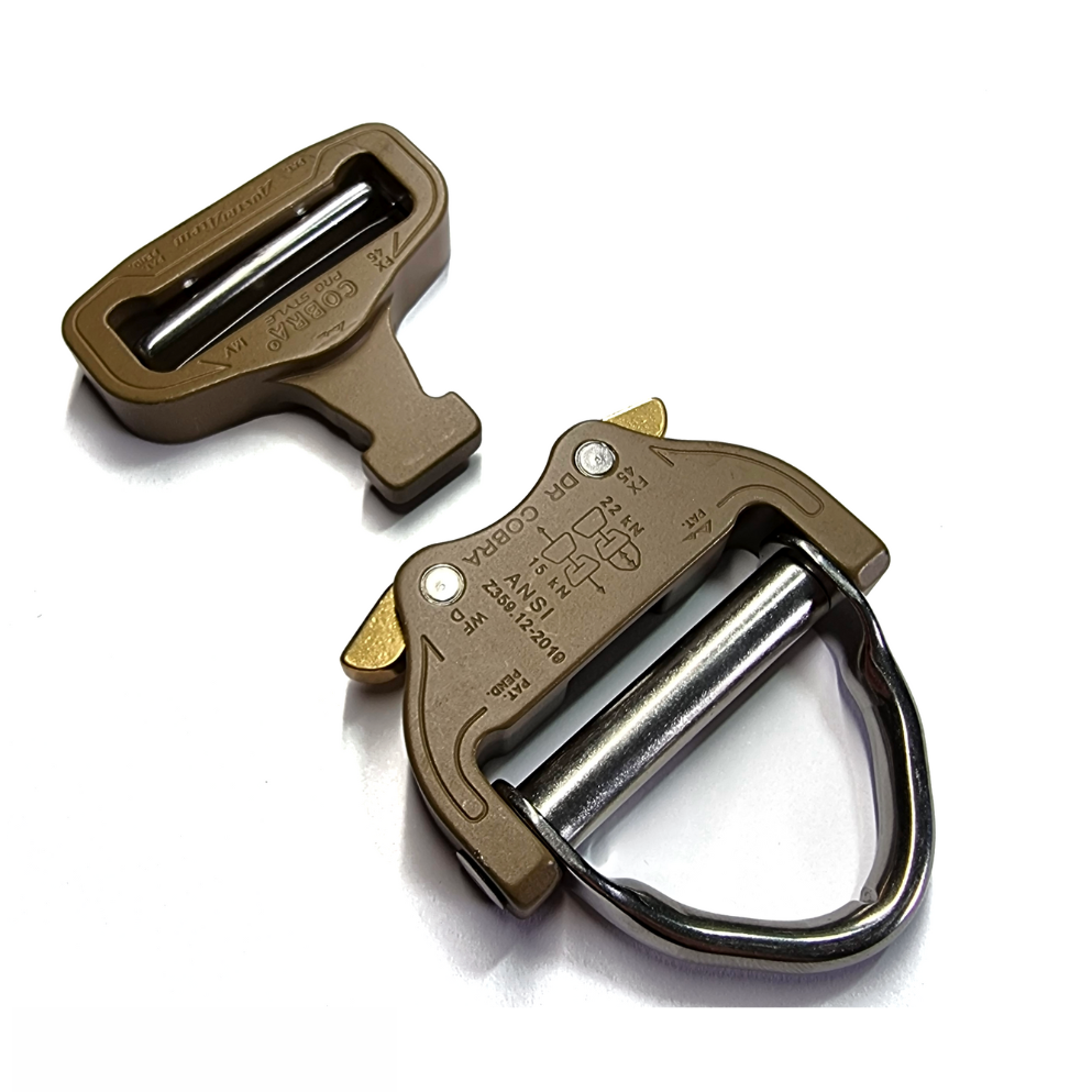 AustriAlpin COBRA 45mm / 1.75" Cobra Buckle Coyote Brown w/D-Ring & XL Clips